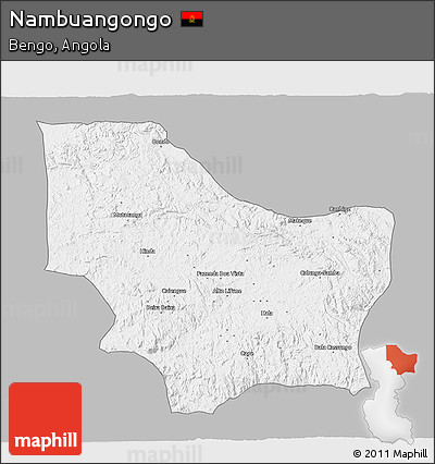 Gray 3D Map of Nambuangongo, single color outside