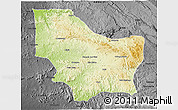 Physical 3D Map of Nambuangongo, darken, desaturated