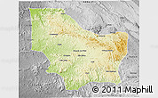 Physical 3D Map of Nambuangongo, desaturated