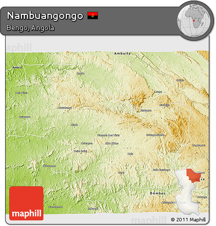 Physical 3D Map of Nambuangongo