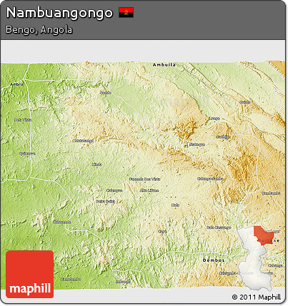 Physical 3D Map of Nambuangongo