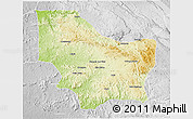 Physical 3D Map of Nambuangongo, lighten, desaturated