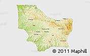 Physical 3D Map of Nambuangongo, single color outside