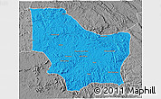 Political 3D Map of Nambuangongo, desaturated
