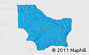 Political 3D Map of Nambuangongo, single color outside