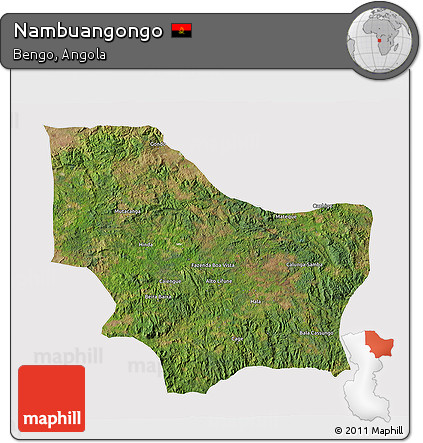 Satellite 3D Map of Nambuangongo, cropped outside