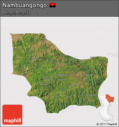 Satellite 3D Map of Nambuangongo, cropped outside