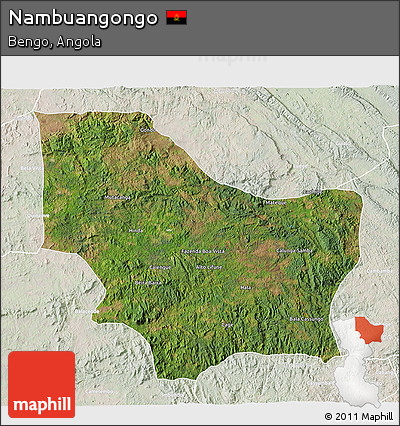 Satellite 3D Map of Nambuangongo, lighten