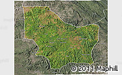 Satellite 3D Map of Nambuangongo, semi-desaturated