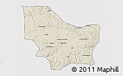 Shaded Relief 3D Map of Nambuangongo, cropped outside