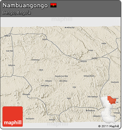 Shaded Relief 3D Map of Nambuangongo