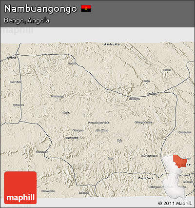 Shaded Relief 3D Map of Nambuangongo