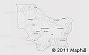 Silver Style 3D Map of Nambuangongo, single color outside