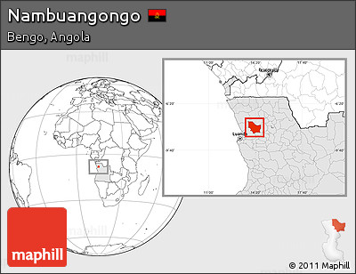 Blank Location Map of Nambuangongo, highlighted country
