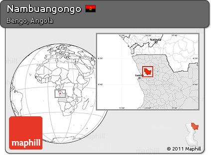 Blank Location Map of Nambuangongo, highlighted country