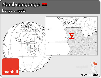 Blank Location Map of Nambuangongo, highlighted country