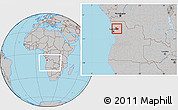 Gray Location Map of Nambuangongo, within the entire country
