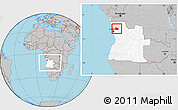 Gray Location Map of Nambuangongo, highlighted country, within the entire country