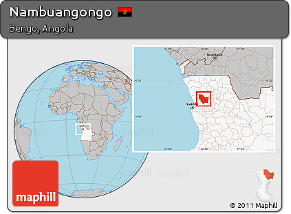 Gray Location Map of Nambuangongo, highlighted country