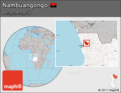 Gray Location Map of Nambuangongo, highlighted country