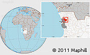 Gray Location Map of Nambuangongo, highlighted country, highlighted parent region
