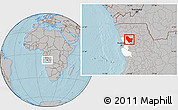 Gray Location Map of Nambuangongo, highlighted parent region, hill shading