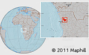 Gray Location Map of Nambuangongo, hill shading