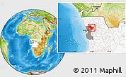 Physical Location Map of Nambuangongo, highlighted country, highlighted parent region