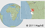 Savanna Style Location Map of Nambuangongo, highlighted parent region, hill shading