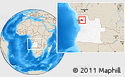 Shaded Relief Location Map of Nambuangongo, highlighted country, within the entire country