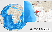 Shaded Relief Location Map of Nambuangongo, highlighted country, highlighted parent region