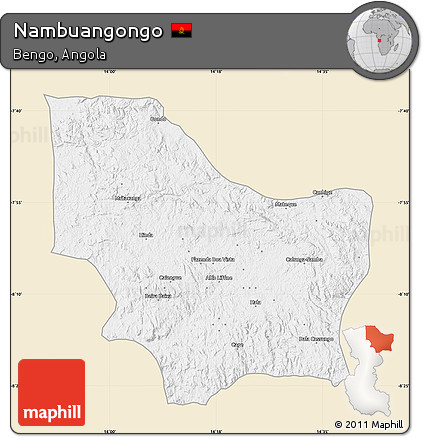 Classic Style Map of Nambuangongo, single color outside