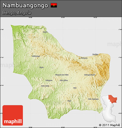 Physical Map of Nambuangongo, single color outside