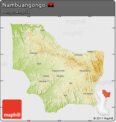 Physical Map of Nambuangongo, single color outside
