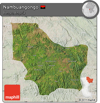 Satellite Map of Nambuangongo, lighten