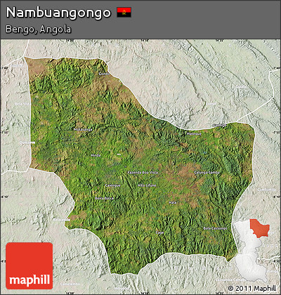 Satellite Map of Nambuangongo, lighten