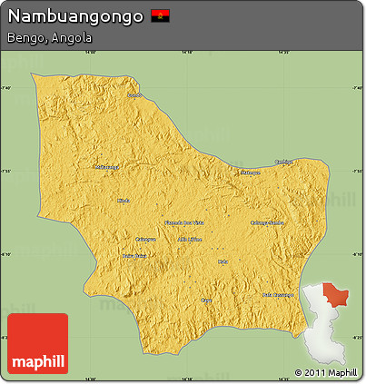 Savanna Style Map of Nambuangongo, single color outside