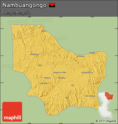 Savanna Style Map of Nambuangongo, single color outside