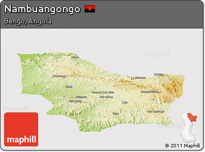 Physical Panoramic Map of Nambuangongo, cropped outside