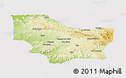 Physical Panoramic Map of Nambuangongo, cropped outside