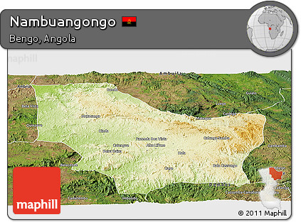 Physical Panoramic Map of Nambuangongo, satellite outside