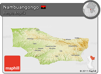 Physical Panoramic Map of Nambuangongo, single color outside