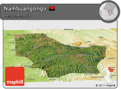 Satellite Panoramic Map of Nambuangongo, physical outside