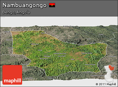 Satellite Panoramic Map of Nambuangongo, semi-desaturated