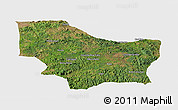 Satellite Panoramic Map of Nambuangongo, single color outside