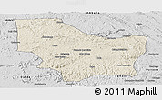 Shaded Relief Panoramic Map of Nambuangongo, desaturated