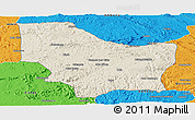 Shaded Relief Panoramic Map of Nambuangongo, political outside