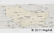 Shaded Relief Panoramic Map of Nambuangongo, semi-desaturated