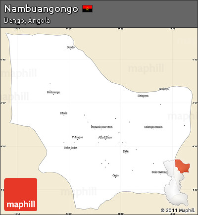 Classic Style Simple Map of Nambuangongo, single color outside