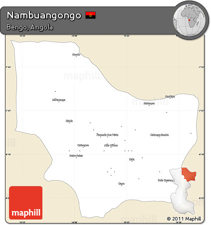 Classic Style Simple Map of Nambuangongo, single color outside